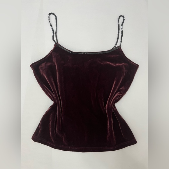 Accomplice - vintage 90s/Y2K velour crop top with sequin straps - size M - Picture 2 of 9